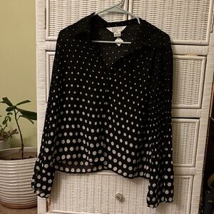 Allison Taylor Black and White Polka Dot Blouse (vintage)